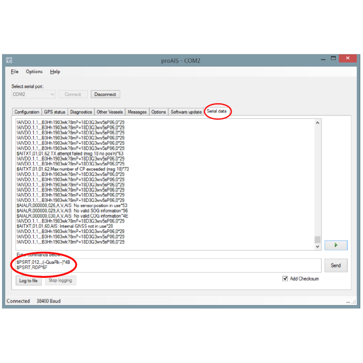 AIS-Transceiver Daten Löschen